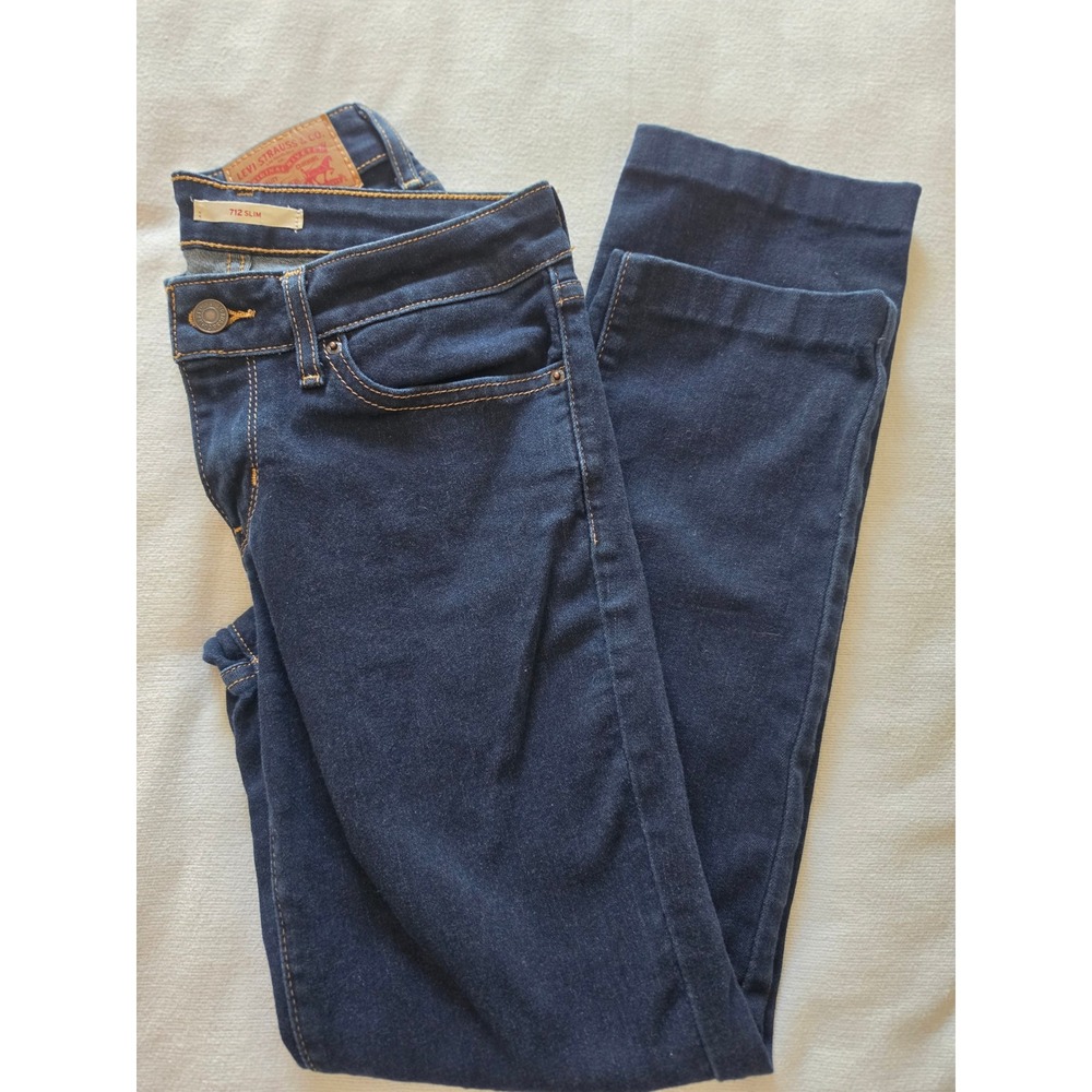 Levis 712 Slim Jeans Womens 26x32 Dark Wash Indigo Mid Rise Denim Pants
